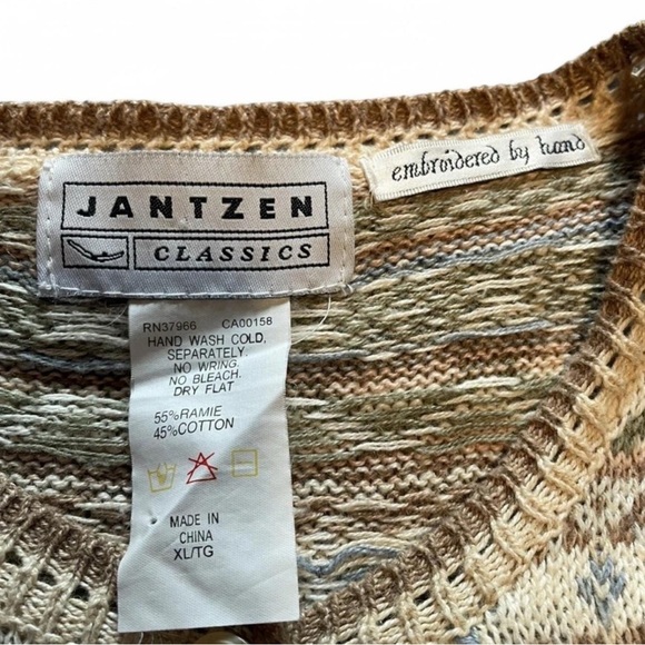 Vintage Cottagecore Knit Sweater Vest XL Fair Isle Floral Embroidered Boho - Picture 4 of 4